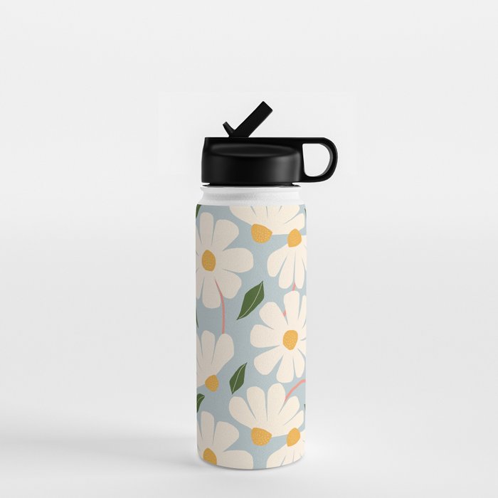 Wild Daisies - blue & pink Water Bottle Gallery Image 1