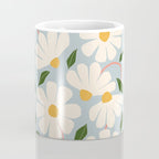 Wild Daisies - blue & pink Coffee Mug Gallery Image 4