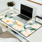 Wild Daisies - blue & pink Desk Mat Gallery Image 2