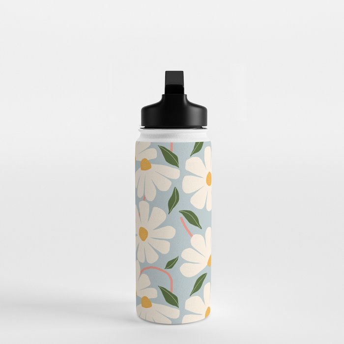 Wild Daisies - blue & pink Water Bottle Gallery Image 3