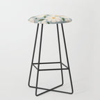 Wild Daisies - blue & pink Stool Gallery Image 1