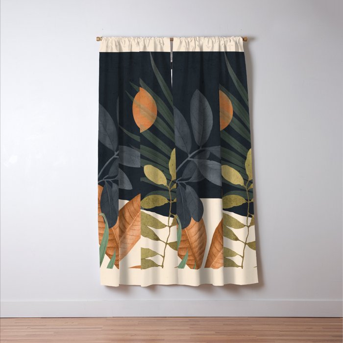 Abstract Art Tropical Leaves 122 Window Curtain Gallery Image 3