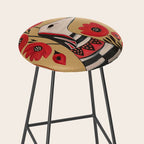Striped Dog with Poppies Stool Gallery Image 2