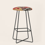 Striped Dog with Poppies Stool Gallery Image 1