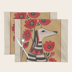 Striped Dog with Poppies Placemat Gallery Image 1