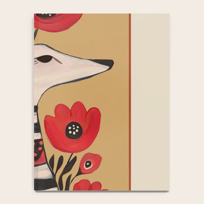 Striped Dog with Poppies Notebook Gallery Image 4