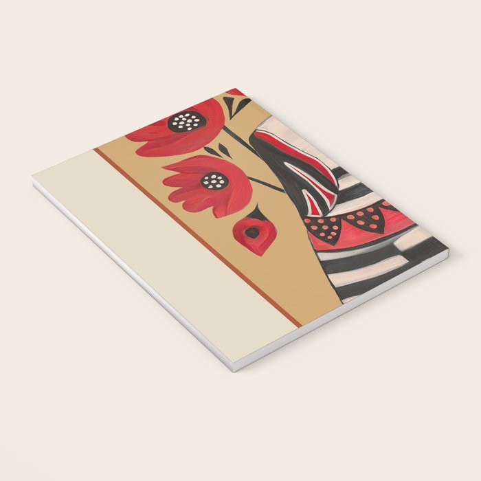Striped Dog with Poppies Notebook Gallery Image 3