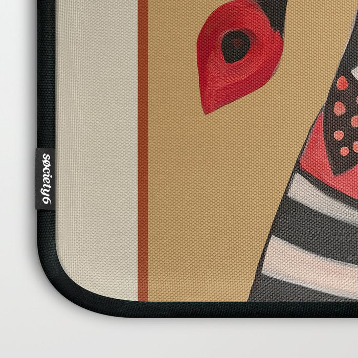Striped Dog with Poppies Laptop Sleeve Gallery Image 3