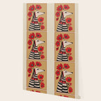 Striped Dog with Poppies Wallpaper Gallery Image 2