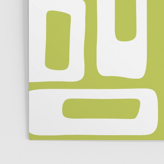 Retro Mid Century Modern Abstract Pattern 335 Chartreuse Poster Gallery Image 3