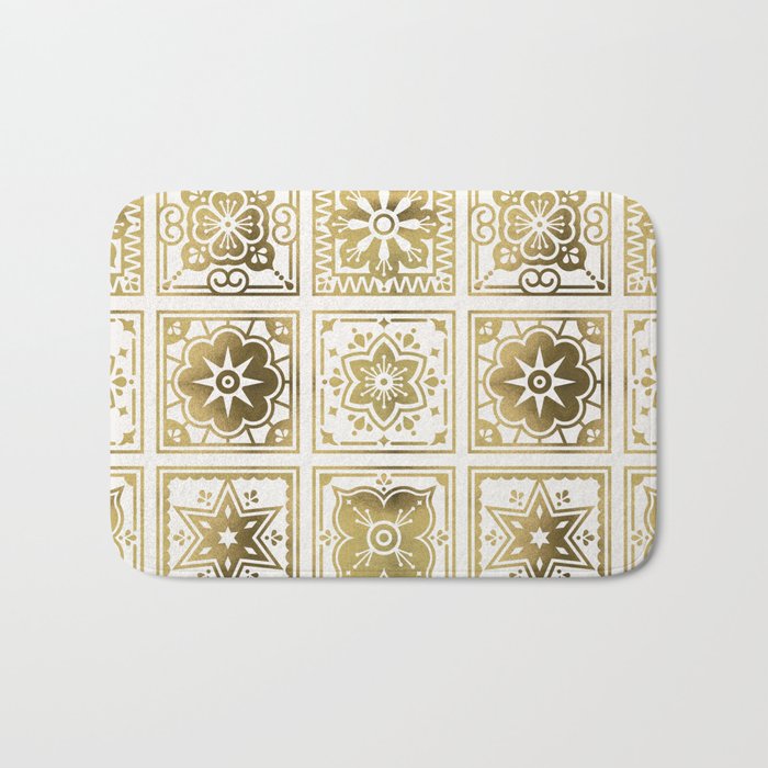 Talavera Mexican Tile - Gold Palette Bath Mat Gallery Image 1