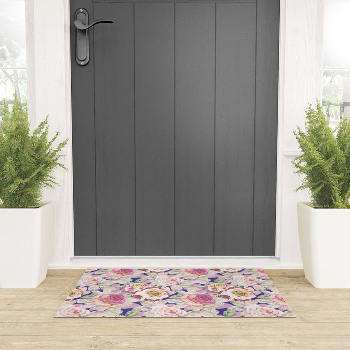 The lush garden in bloom P Welcome Mat Gallery Image 3