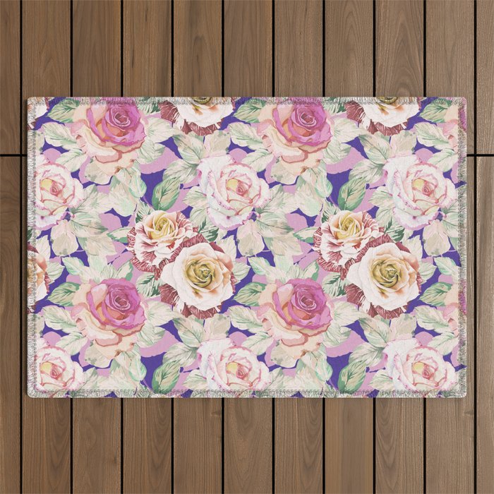 The lush garden in bloom P Outdoor Rug Gallery Image 1