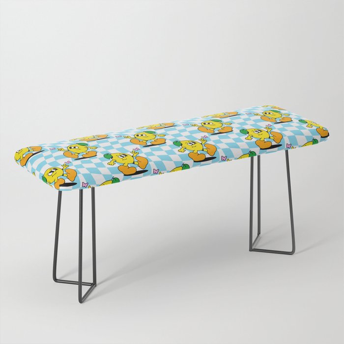 Retro lemon cartoon character pattern Bench Gallery Image 1