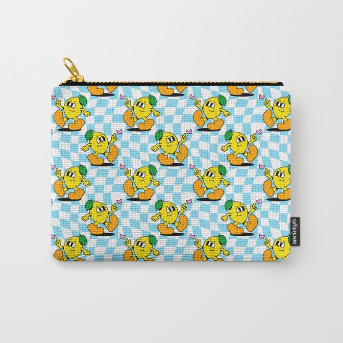 Retro lemon cartoon character pattern Carry All Pouch Gallery Image 1