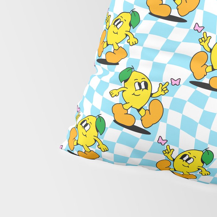 Retro lemon cartoon character pattern Pillow Sham Gallery Image 4