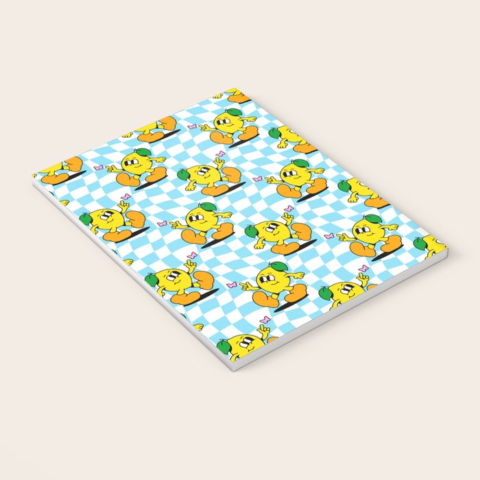 Retro lemon cartoon character pattern Notebook Gallery Image 3