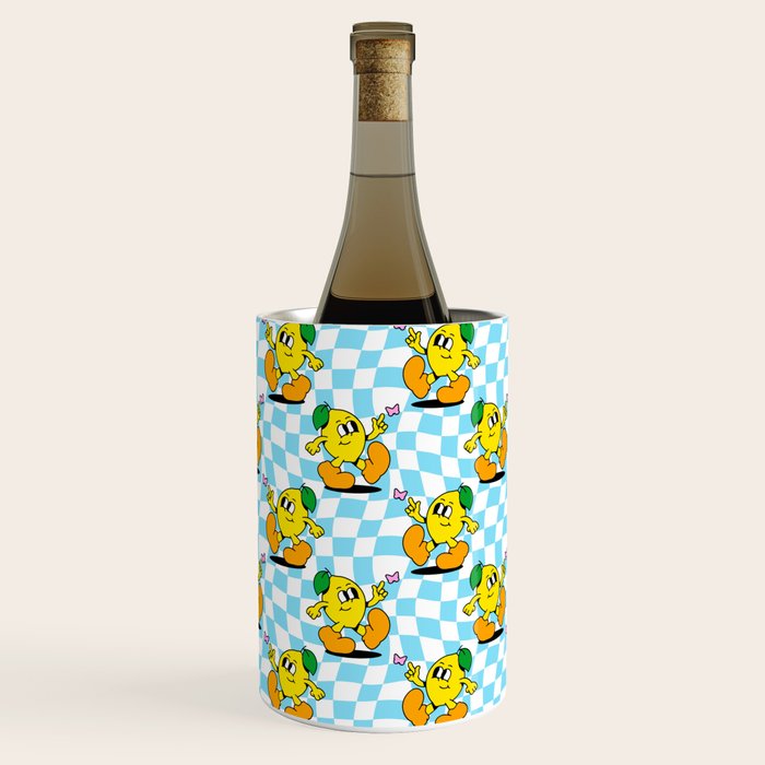 Retro lemon cartoon character pattern Wine Chiller Gallery Image 3