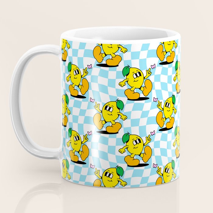 Retro lemon cartoon character pattern Coffee Mug Gallery Image 3