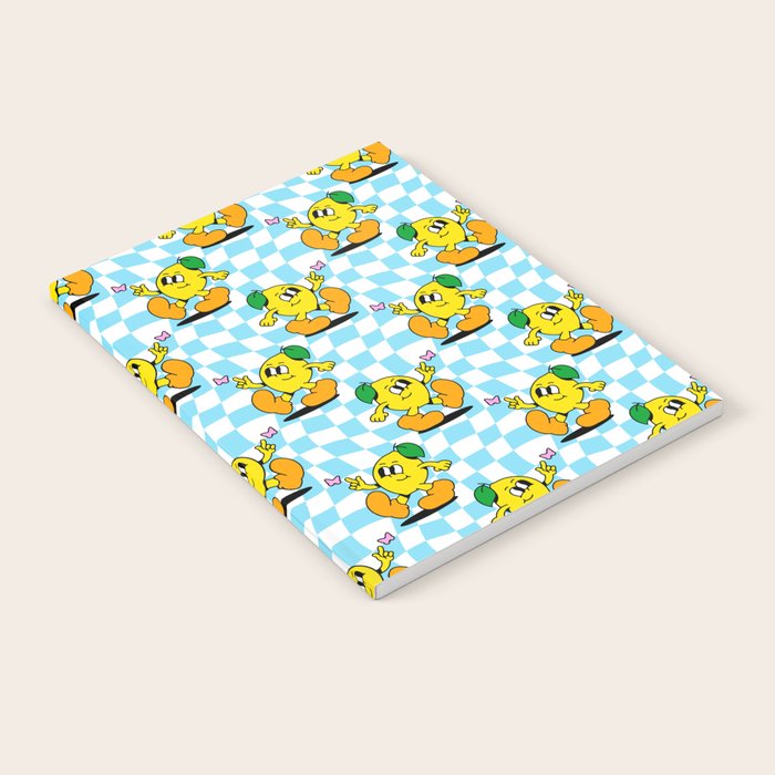 Retro lemon cartoon character pattern Notebook Gallery Image 2