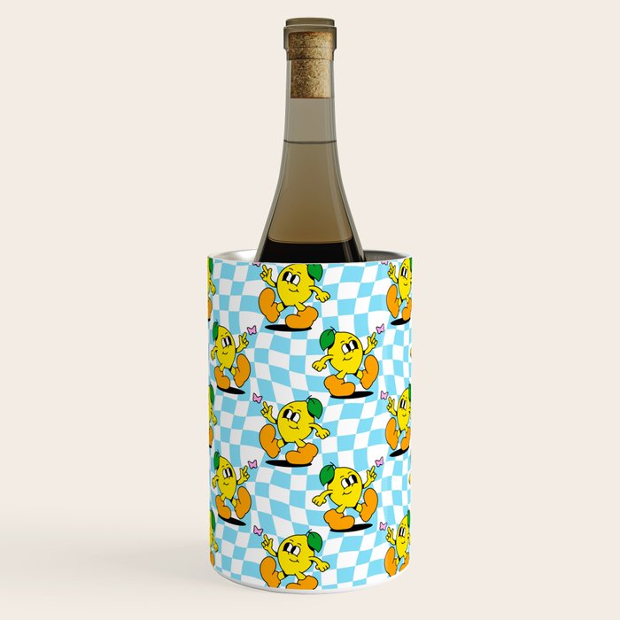 Retro lemon cartoon character pattern Wine Chiller Gallery Image 2