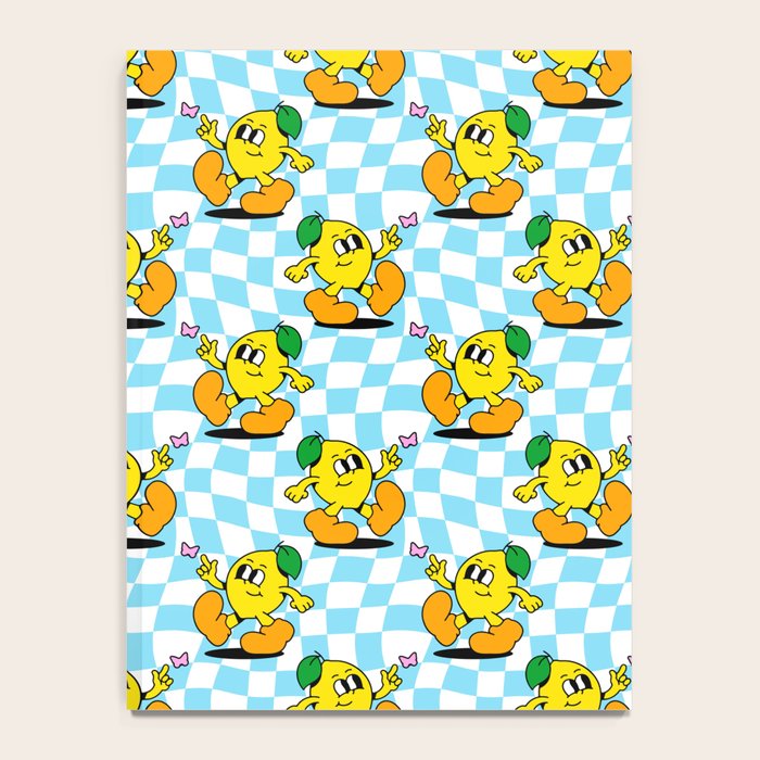 Retro lemon cartoon character pattern Notebook Gallery Image 4
