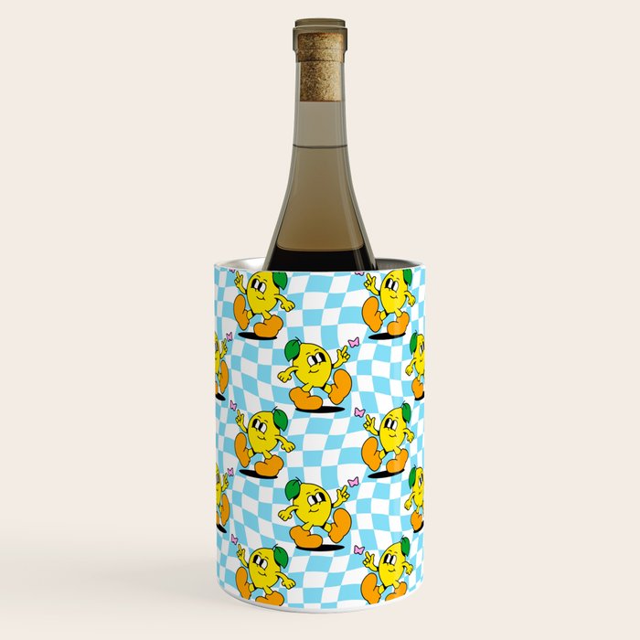 Retro lemon cartoon character pattern Wine Chiller Gallery Image 1