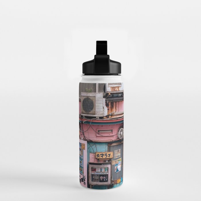 Urban Architecture with Plants and Tree in Front of Vending Machine - Urban Photography Water Bottle Gallery Image 2
