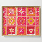 Talavera Mexican Tile - Hot Pink & Orange Palette Serving Tray Gallery Image 1