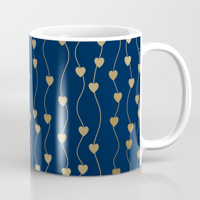 Heart Strings in Navy and Gold Coffee Mug Gallery Image 1