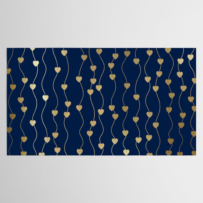 Heart Strings in Navy and Gold Tablecloth Gallery Image 2