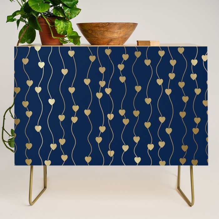 Heart Strings in Navy and Gold Credenza Gallery Image 1