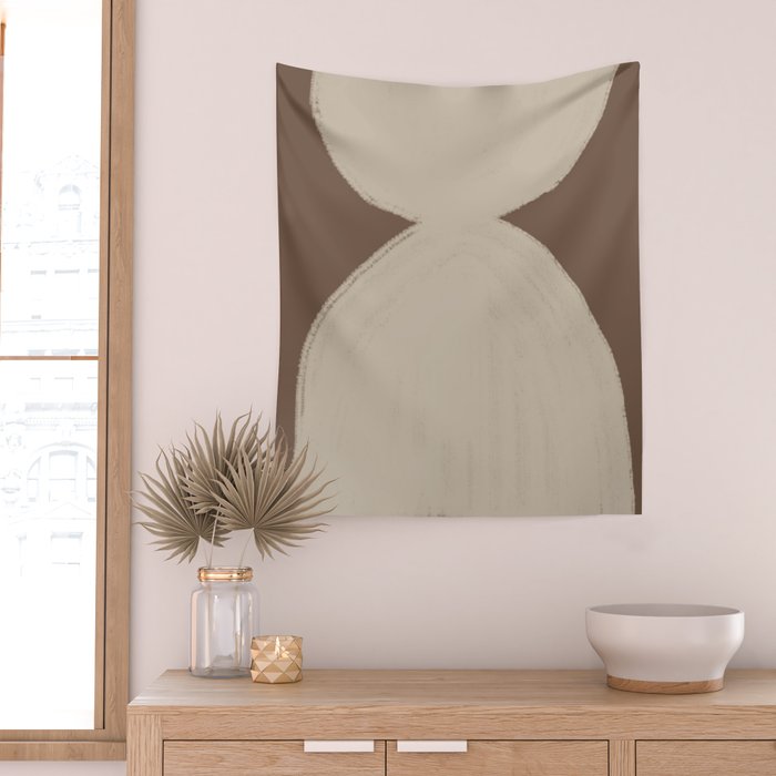 Modern Neutral Shapes Wall Tapestry Gallery Image 2