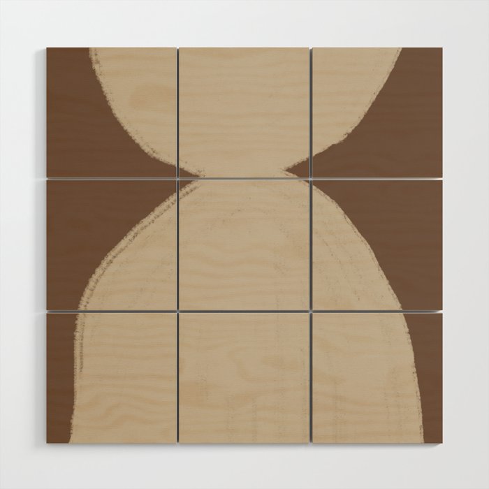Modern Neutral Shapes Wood Wall Art Gallery Image 1