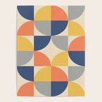 Mid Century Modern Geometric Pattern 445 Blue Yellow Orange Gray and Beige Poster Gallery Image 4