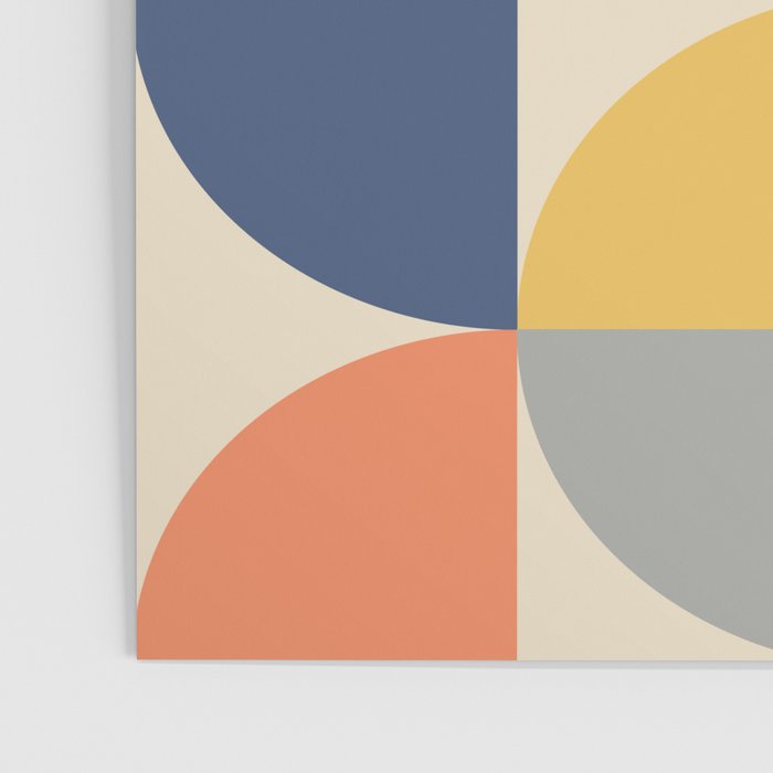 Mid Century Modern Geometric Pattern 445 Blue Yellow Orange Gray and Beige Poster Gallery Image 3