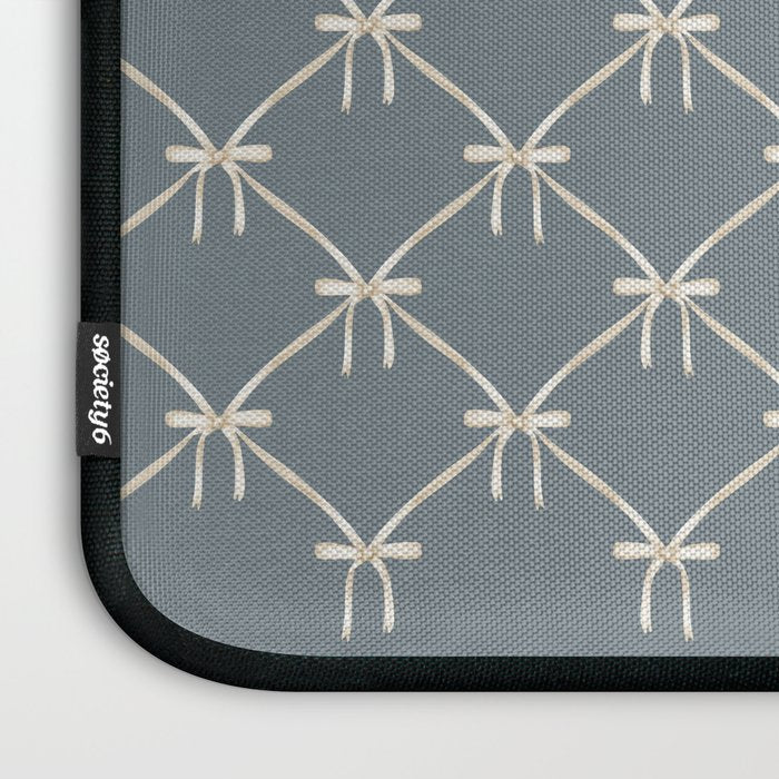 Bows & Ribbons Pattern LXI Neutral Grey Laptop Sleeve Gallery Image 3