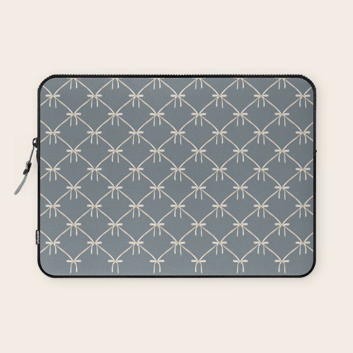 Bows & Ribbons Pattern LXI Neutral Grey Laptop Sleeve Gallery Image 1
