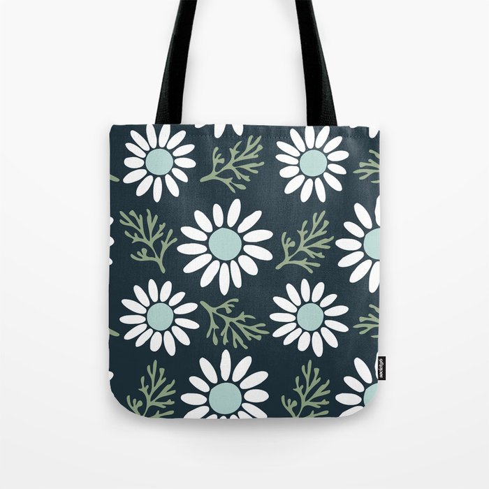 Coming Up Daisies . Navy Tote Bag Gallery Image 1