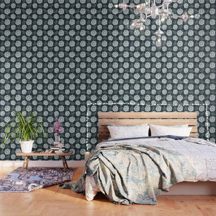 Coming Up Daisies . Navy Wallpaper Gallery Image 3