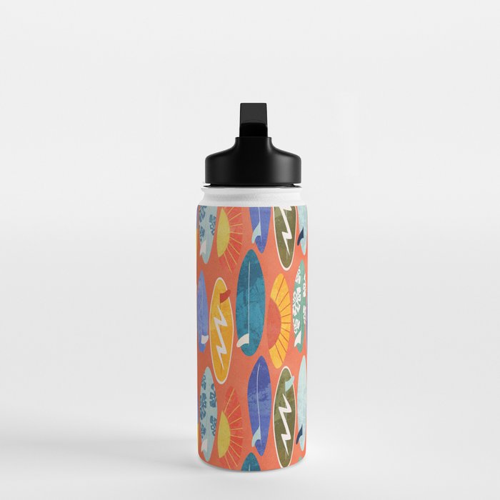 Surfboard orange  Water Bottle Gallery Image 3