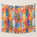 Surfboard orange  Wall Tapestry Gallery Image 4