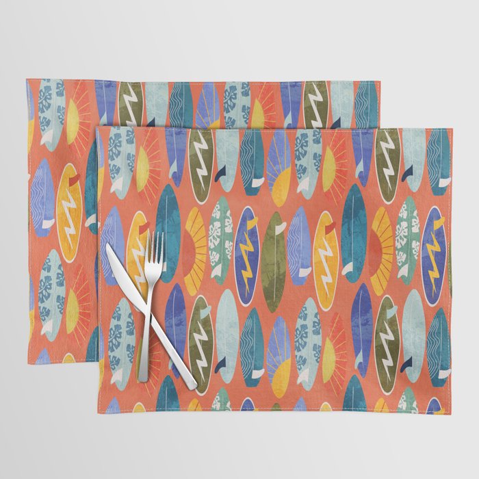 Surfboard orange  Placemat Gallery Image 1