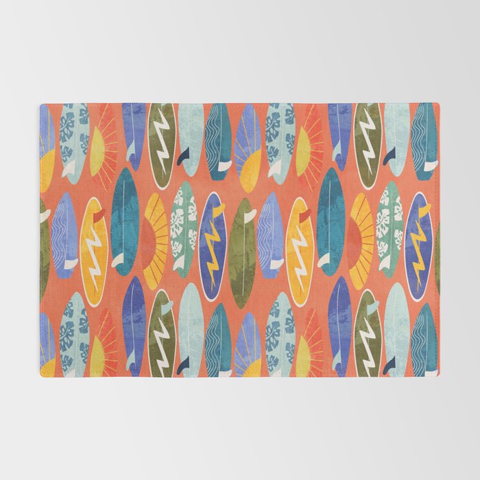 Surfboard orange  Rug Gallery Image 2