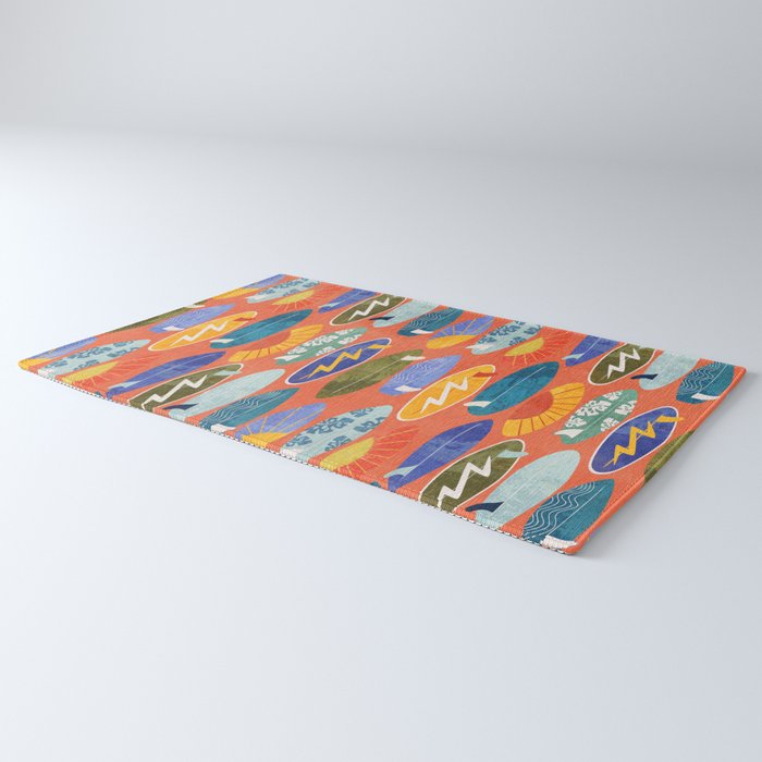 Surfboard orange  Rug Gallery Image 3