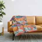 Surfboard orange  Throw Blanket Gallery Image 1
