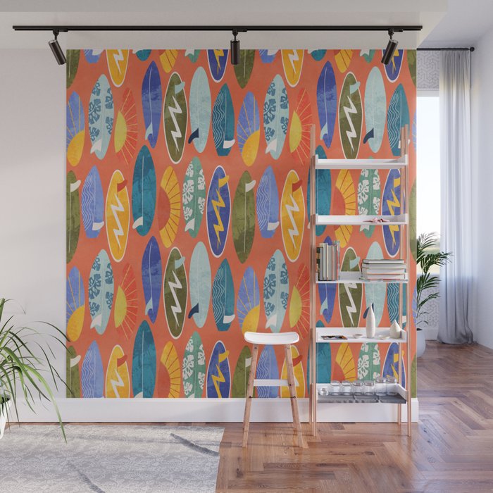 Surfboard orange  Wall Mural Gallery Image 1