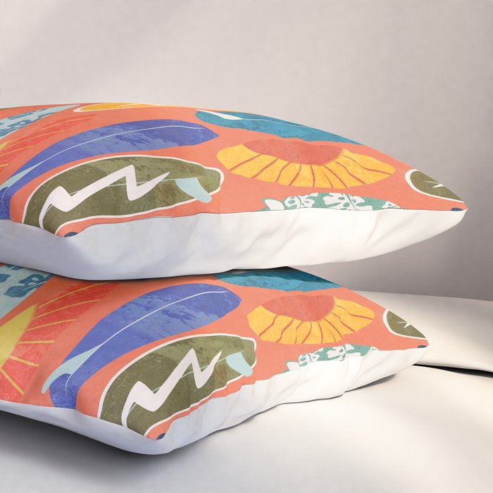 Surfboard orange  Pillow Sham Gallery Image 3