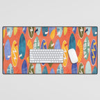 Surfboard orange  Desk Mat Gallery Image 1