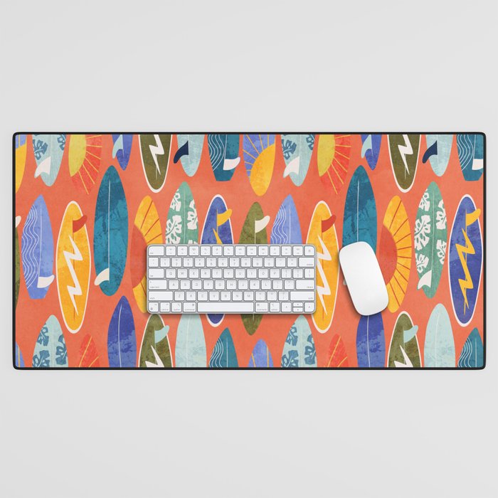 Surfboard orange  Desk Mat Gallery Image 1